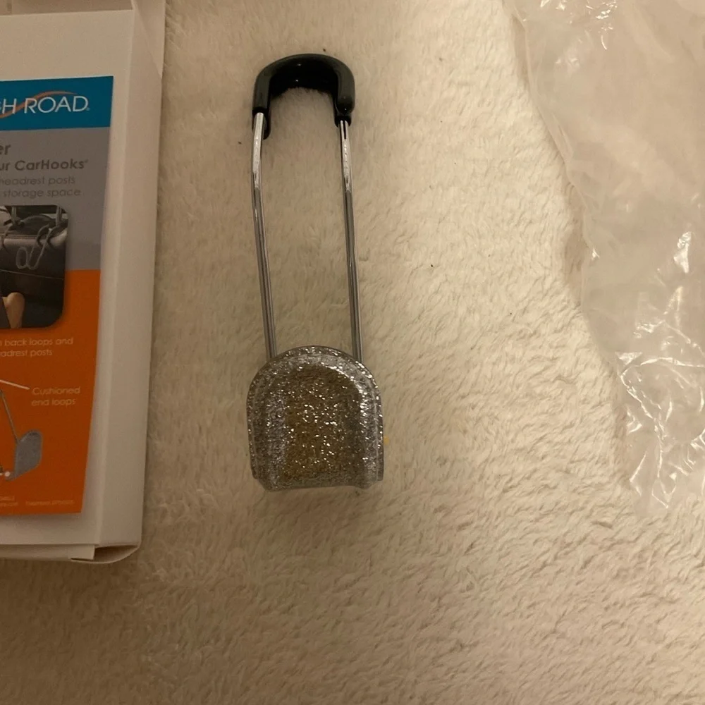 Silver Glitter Car Purse Hanger